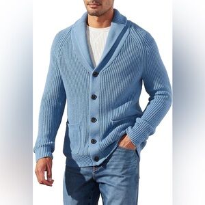 Upwest Men's Blue Cardigan Sweater NWT UW9